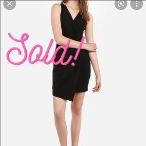 Surplice Front Pleated Sheath Dress